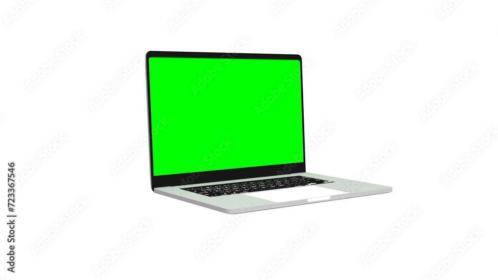 laptop computer notebook device with blank green screen display isolated 3d realistic render laptop computer notebook device with blank green screen display isolated 3d realistic render