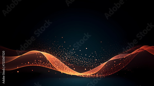 Future digital technology, abstract digital waves and particles on dark background