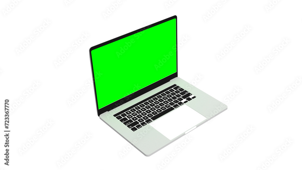 laptop computer notebook device with blank green screen display isolated 3d realistic render laptop computer notebook device with blank green screen display isolated 3d realistic render