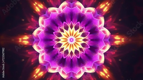 Peaceful and multicolored mandala with mesmerizing kaleidoscopic pattern.