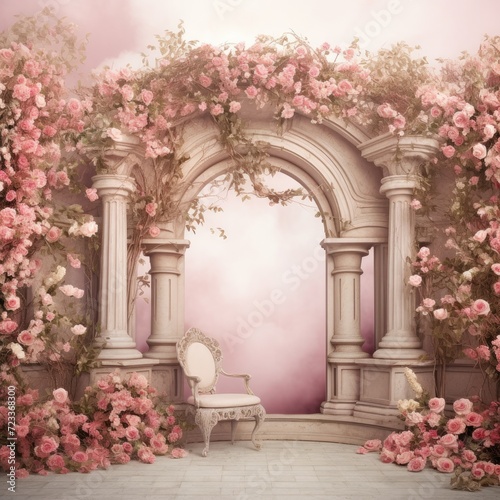 Rococo Rose Garden Backdrop