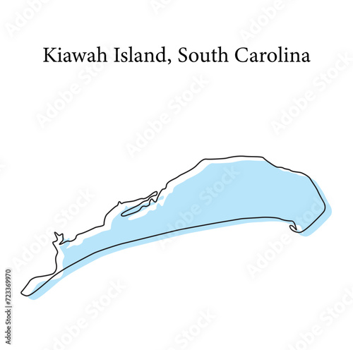 kiawah island south carolina map, kiawah island vector, kiawah island outline, kiawah island