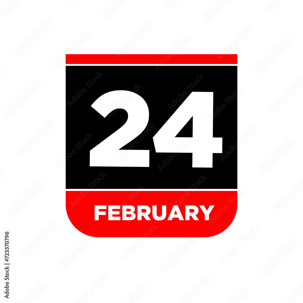 Fototapeta premium 24 feb calendar day vector icon