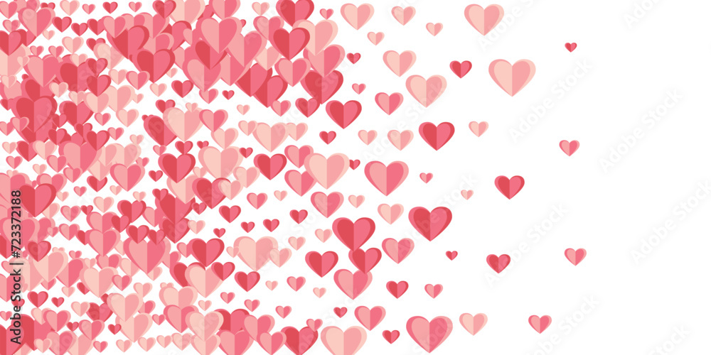 Paper cut pink heart symbols confetti background design. Valentine's Day decor. Gift card Paper cut pink heart symbols confetti background design. Valentine's Day decor. Gift card