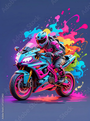 Motorcycle rider. Motorcycle rider on the background of colored splashes, 30's, 30-34 years, 30-35, 30-40, 30s, 35-40, abyss, accelerating, accessory, accomplishment, achievement, adult, adventure