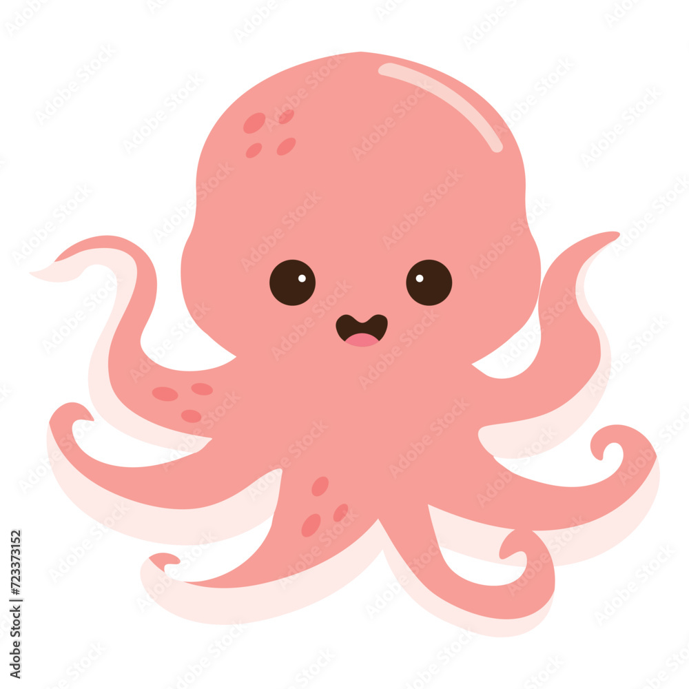 Cute cartoon octopus on white background Cute cartoon octopus on white background