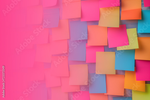 Colorful empty sticky notes isolated on copy space minimalist background  Blank note papers standing next to each   colorful set of blank sticky notes  Web banner concept using abstract sticky notes