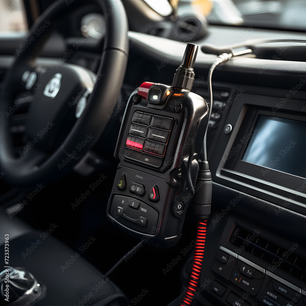 a radio in a car