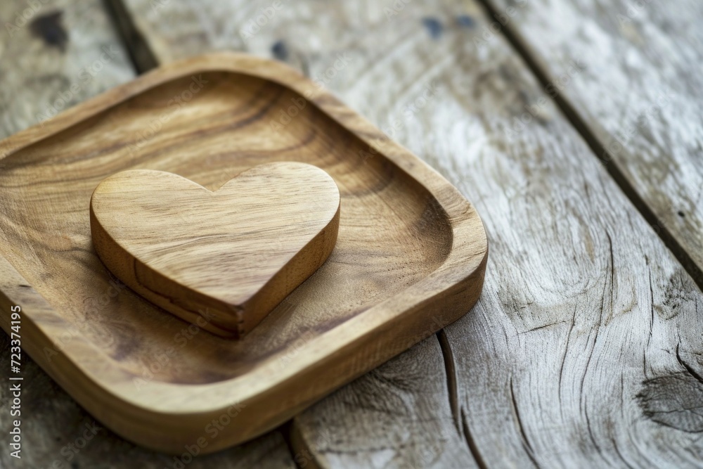 Wooden heart. Backdrop with selective focus and copy space Wooden heart. Backdrop with selective focus and copy space