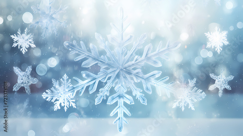 Snowflake background  snowflake border  winter holiday background  soft colors and dreamy atmosphere