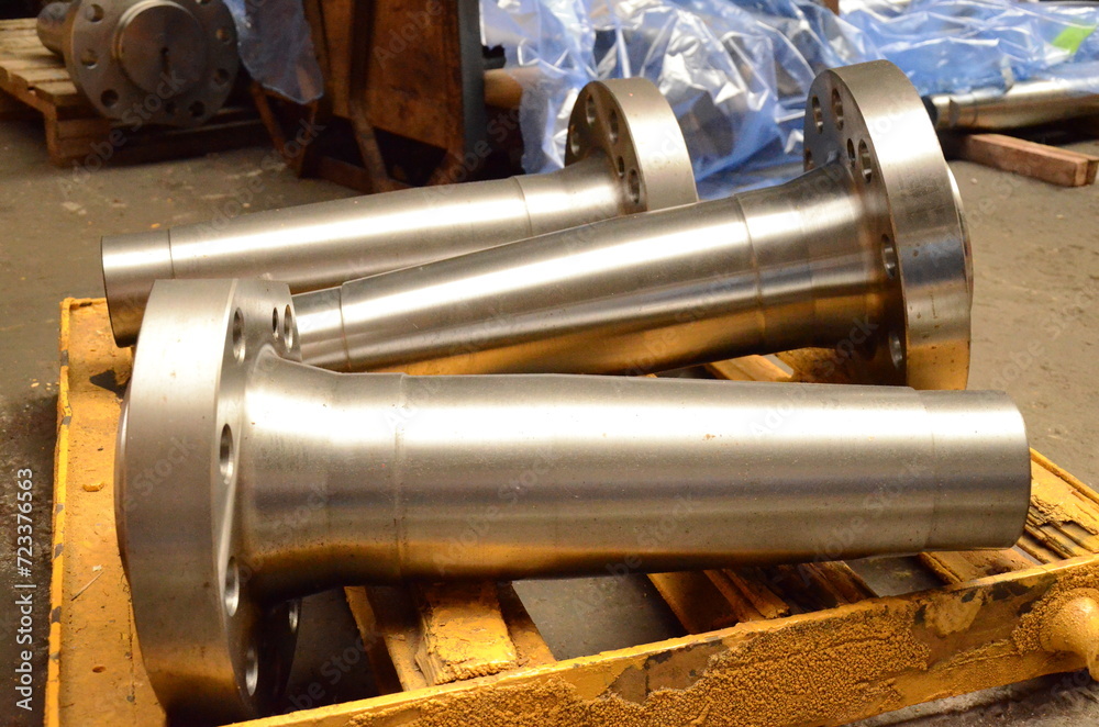 Centering track pins for a crawler dozer. Spare parts for assembly on the production line. Heavy industry. Construction equipment. Centering track pins for a crawler dozer. Spare parts for assembly on the production line. Heavy industry. Construction equipment.