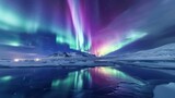 Polar Lights Over Frozen Landscape