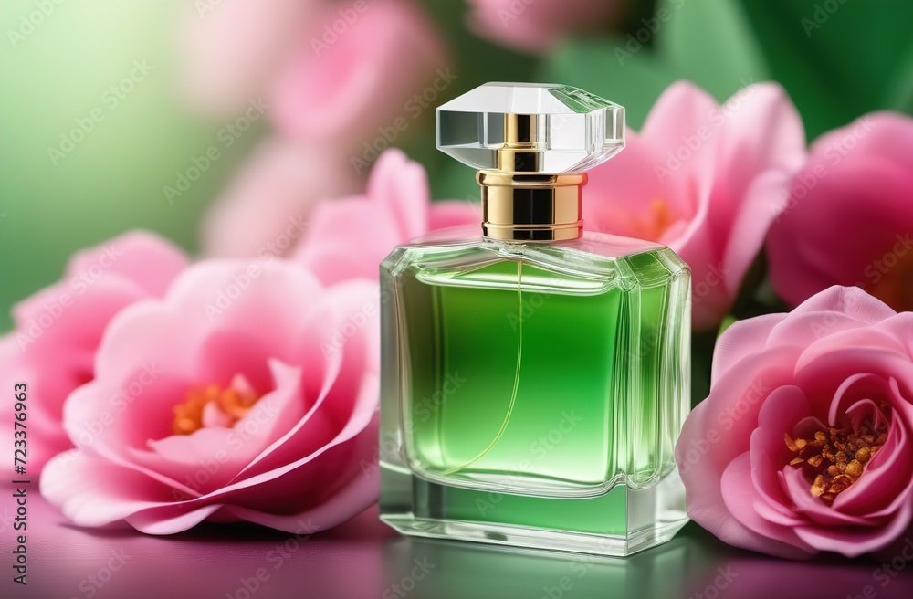 bottle of perfume and rose bottle of perfume and rose