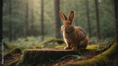 Bunny in the forest, Easter bunny, forest, spring