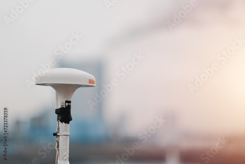 GPS Antenna Close-Up. Satellite-Based Radio Navigation System. Position Fixes On Board Merchant Vessel photo