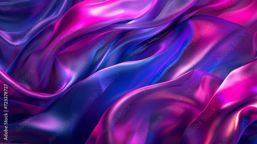 Obraz premium A vibrant blend of lilac, violet, and magenta hues dance across the fabric, creating an abstract explosion of colorfulness in shades of purple