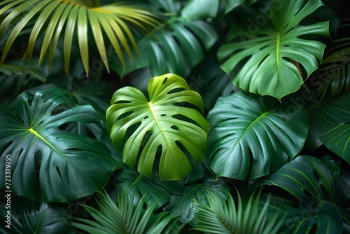 Vibrant and diverse, a gathering of green leaves emerges from the earth, representing the resilient beauty of terrestrial plants in the great outdoors photo