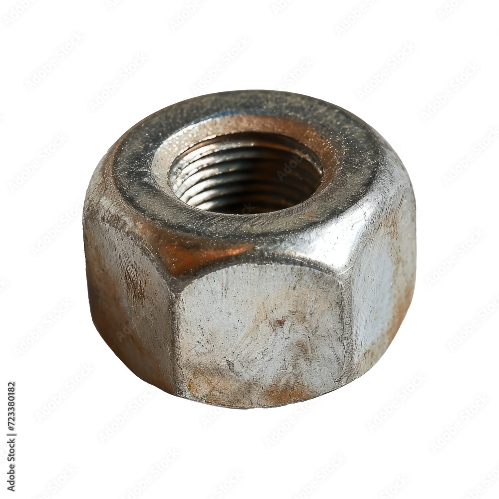 Metal nuts isolated on transparent background Metal nuts isolated on transparent background