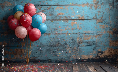 Vibrant balloons on sticks add a touch of whimsy and color to any party, whether they're arranged against a wall or scattered on the ground