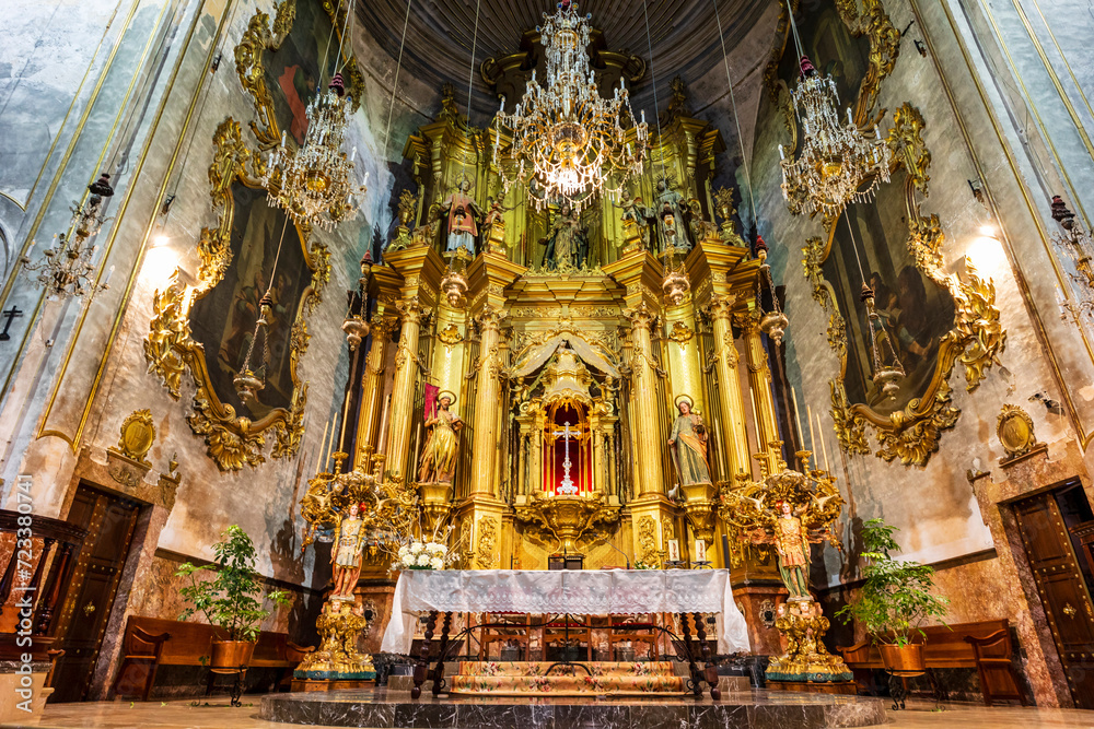 parish church of Sant Miquel, main altar, Llucmajor, neoclassicist style, Majorca, Spain