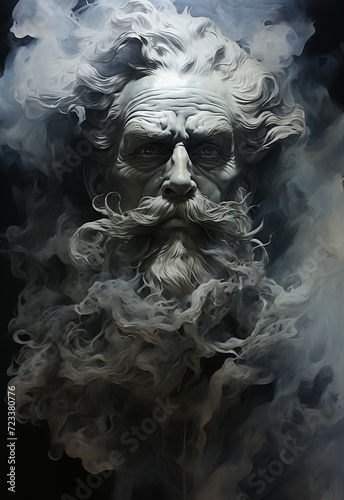 Smoke Sculpture Portrait of a Man