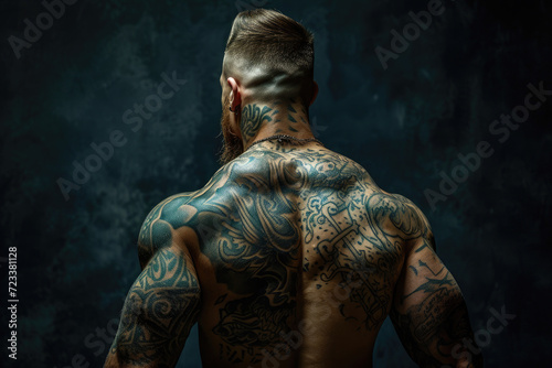 A Man With Intricate Tattoos Covering His Back