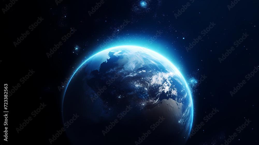 Earth in the cosmic sky, abstract space background of a planet in the universe