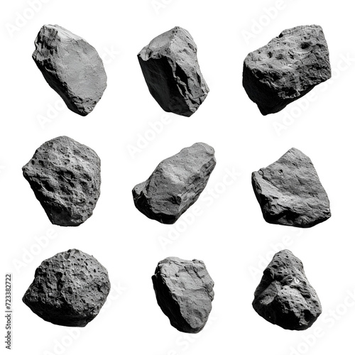 Rock Stones: A Collection of Large Varieties, Isolated on Transparent Background, PNG