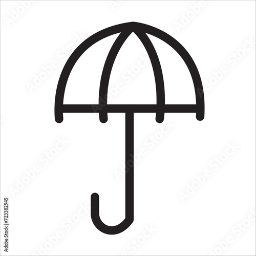 Umbrella icons. Editable filled and outline umbrella icons: keep dry cargo used in web . Isolated in white background in eps10.