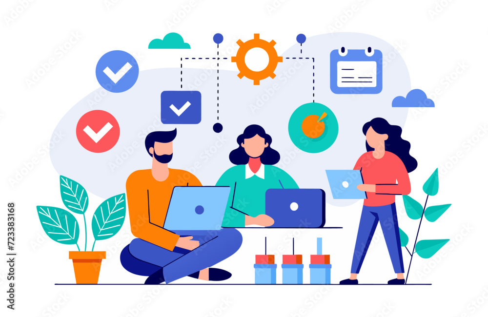 Business Meeting Flat Illustration Design Vector Business Meeting Flat Illustration Design Vector