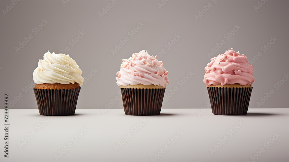 Essence of Love in Minimalist Cupcake Forms Background Ai Generative