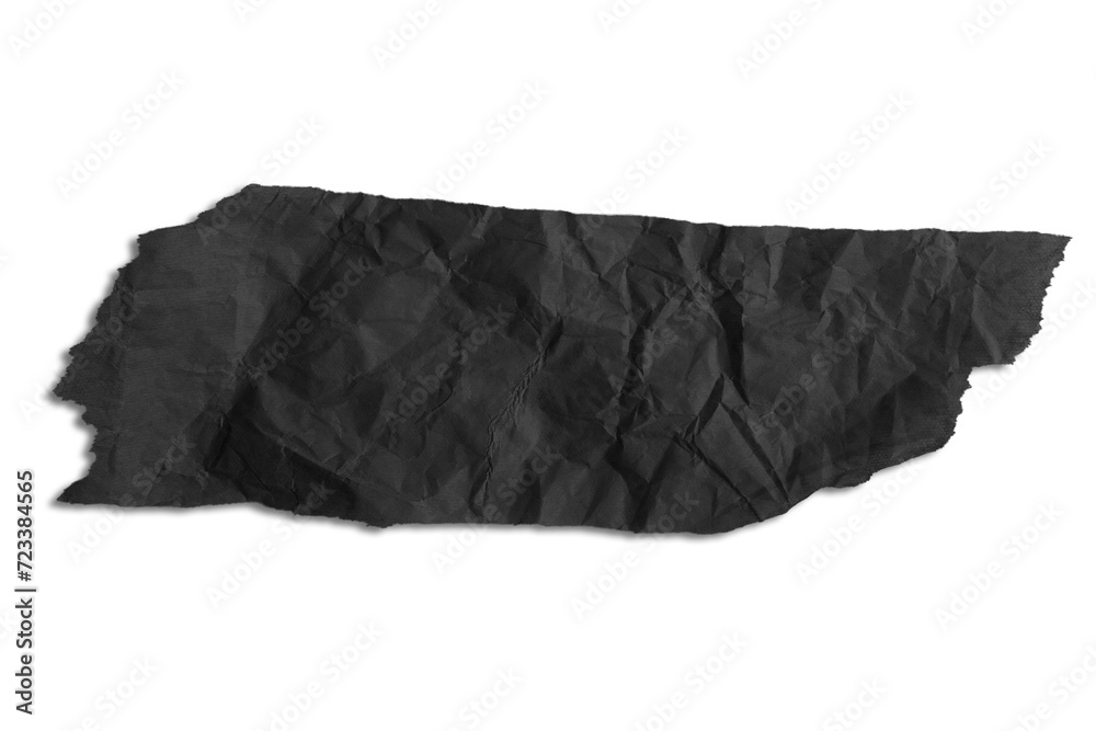 Scrap of crumpled black paper on empty background Scrap of crumpled black paper on empty background