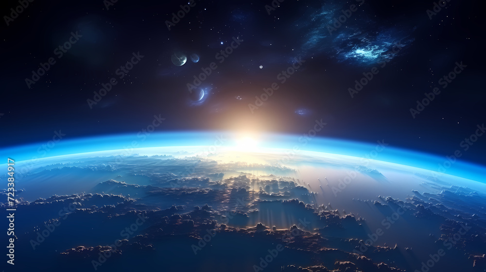 Fototapeta premium Admire our beautiful Earth from the vastness of space