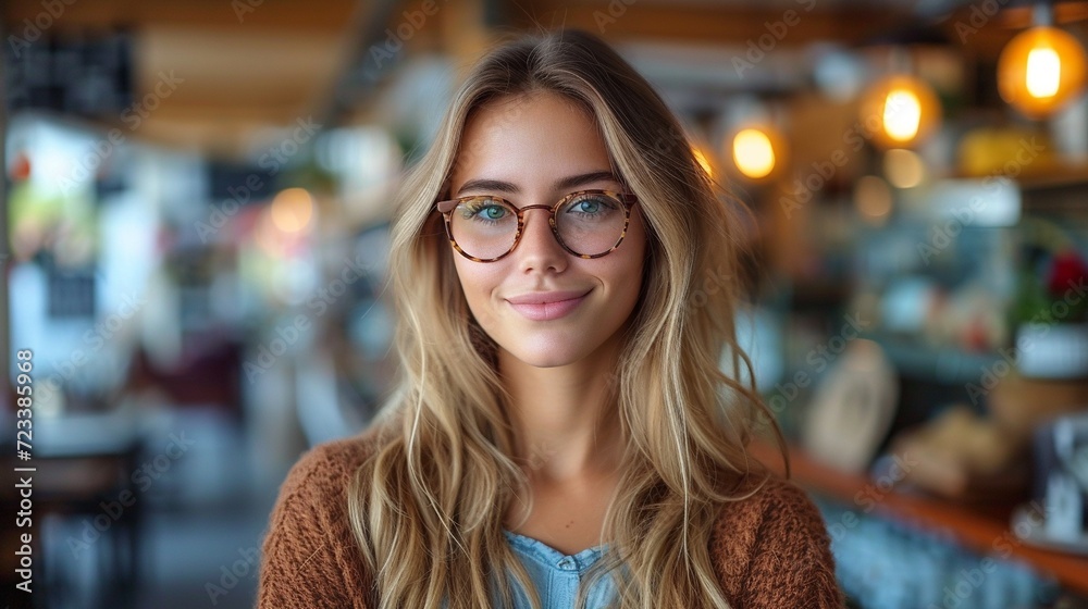 Portrait of a customer choosing, buying and shopping for frames for better vision and eyesight.generative ai Portrait of a customer choosing, buying and shopping for frames for better vision and eyesight.generative ai