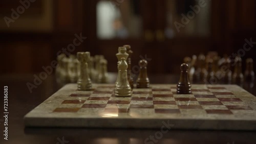 A pawn turns into a queen on the chessboard