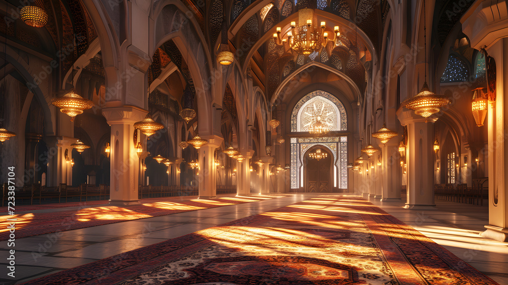 Interior of grand golden mosque