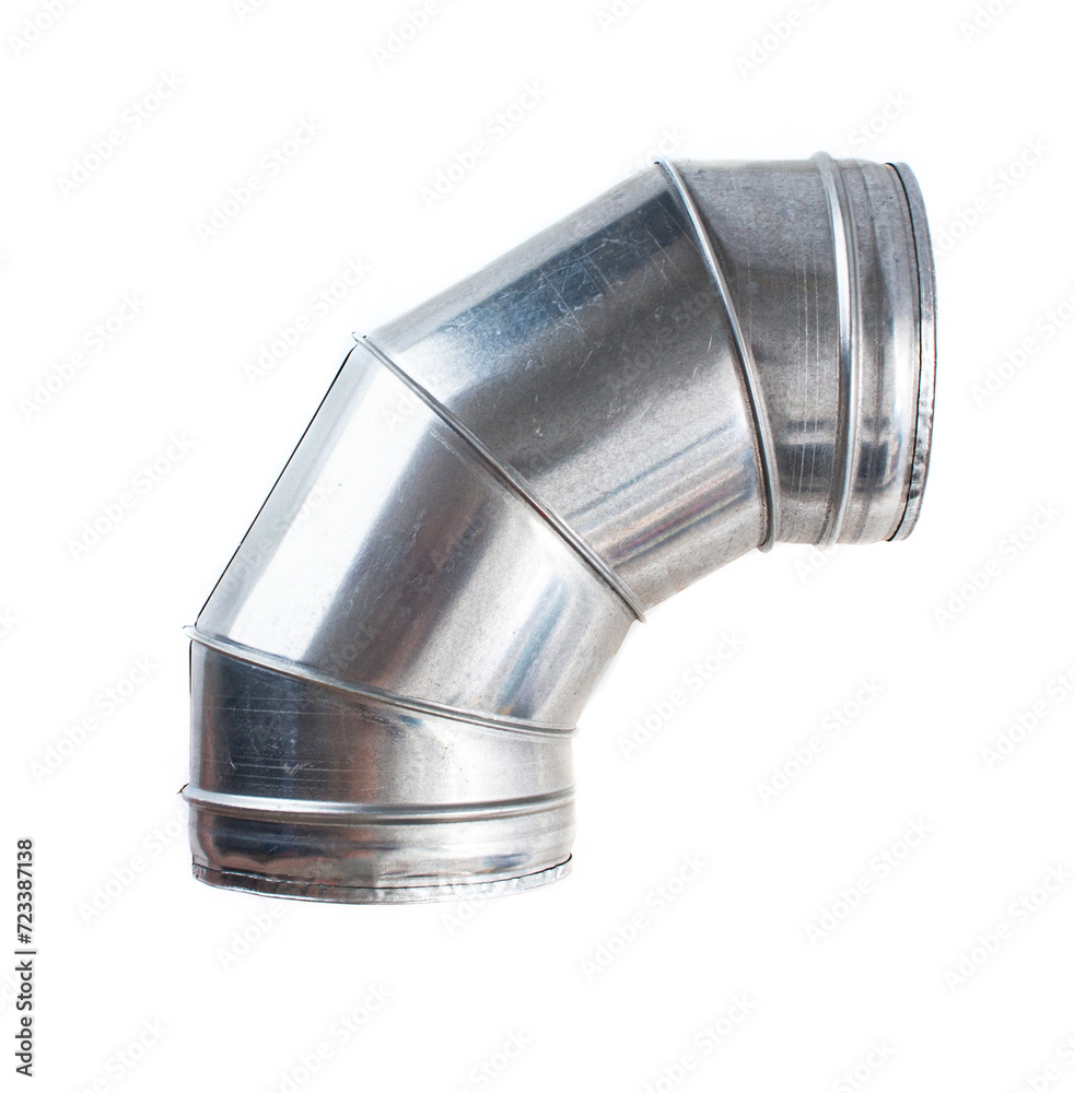 round cross-section outlet for elliptical spirally wound air ducts close-up, components of the supply and exhaust ventilation system round cross-section outlet for elliptical spirally wound air ducts close-up, components of the supply and exhaust ventilation system