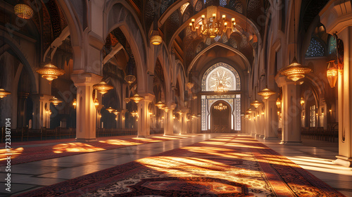 Interior of grand golden mosque