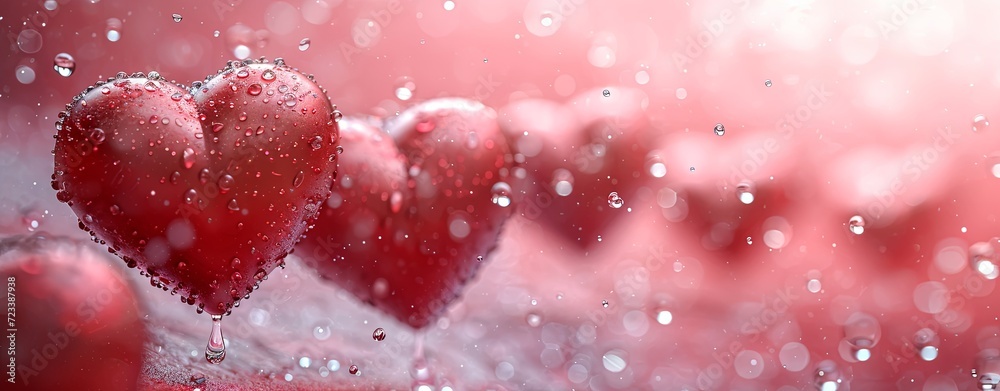 Valentine's day background with red hearts and bokeh Valentine's day background with red hearts and bokeh