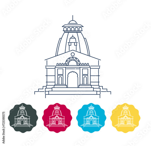 Kedarnath Temple, Jyotirlingas - Uttarakhand - Stock Illustration photo
