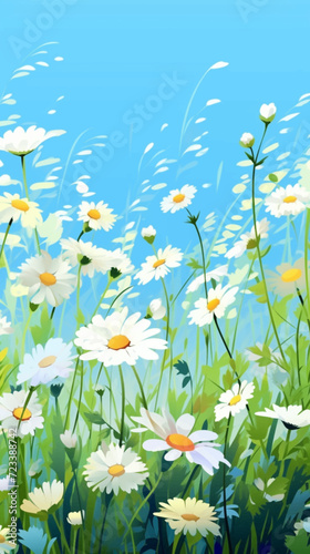 daisies in a field