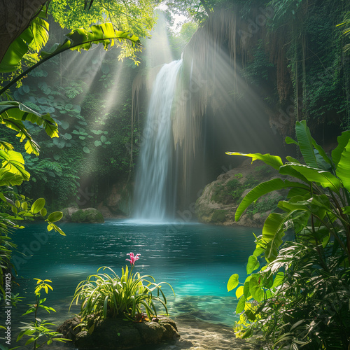 Tropical Paradise - Rainforest Waterfall