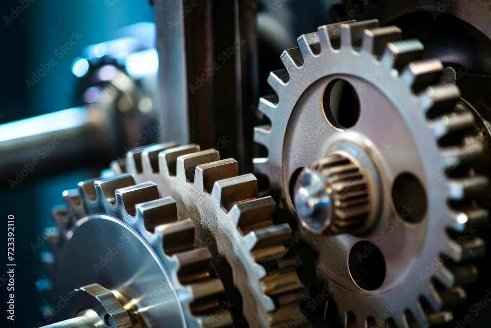 Gear system. Background with selective focus and copy space Gear system. Background with selective focus and copy space