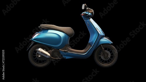 blue scooter isolated on transparent background 