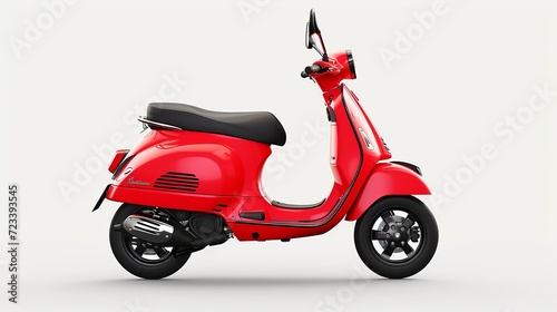 red scooter isolated on white background  