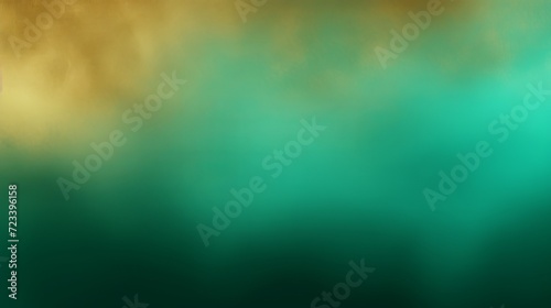 Abstract background with a soft gradient from gold to emerald. Creating a calming visual effect. Copy space.