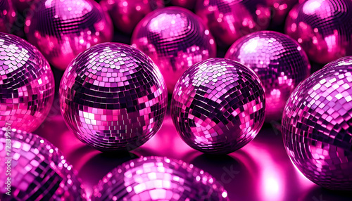 Y2K bubblegum pink disco balls 	abstract background