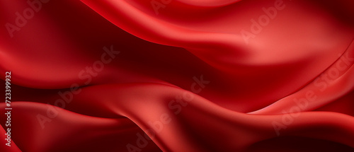 Luxurious red silk with elegant folds, dark turquoise and gray tones. Cinema4D rendering by Georg Jensen, blurred forms, glossy finish. UHD image featuring intricate patterns photo