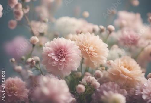 Soft blur pastel flower closeup in nature