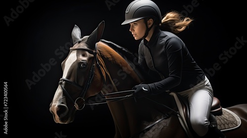 the equestrian lifestyle with a captivating photograph showcasing the bond between horse and rider, illustrating the grace and elegance of equitation in a natural setting.